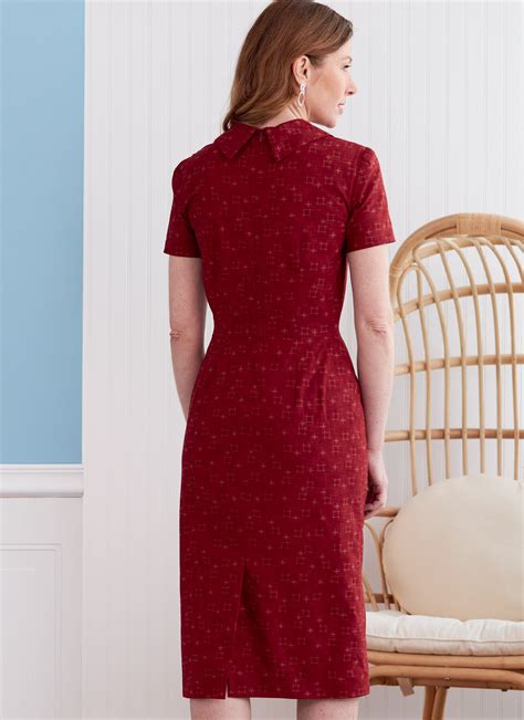 B6849 Misses Fit Pattern Dresses And Optional Collar Butterick Patterns