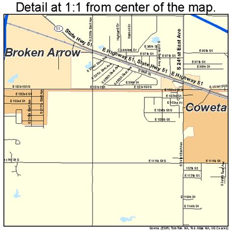 Broken Arrow Oklahoma Street Map 4009050