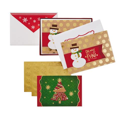Hallmark Christmas Boxed Card Assortment Snowman And Christmas Tree