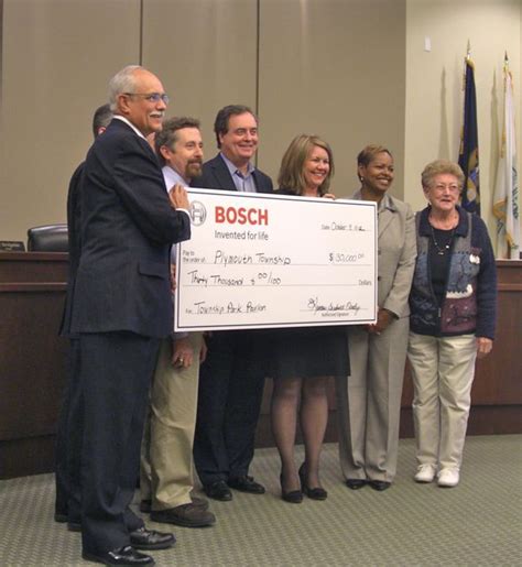 Township Officials Receive Donation From Bosch Plymouth Voice