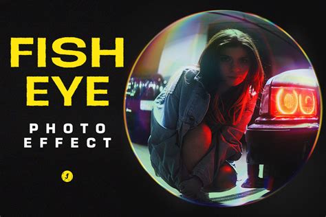 Fisheye Lens Photo Effect On Yellow Images Creative Store 100715