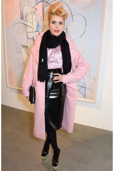 Paloma Faiths Huge Hair And Pink Coat For George Condo Exhibition Is A