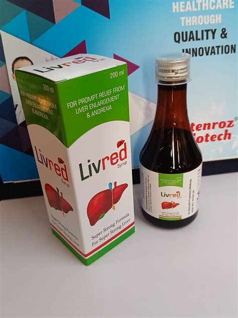 Livred Ayurvedic Liver Tonic Syrup Stenroz Biotech Packaging Size