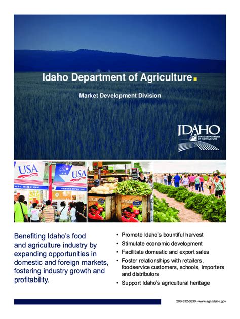 Fillable Online Agri Idaho Marketing Idaho State Department Of