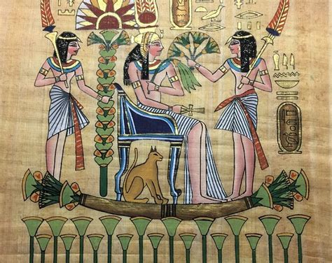 Papyrus Painting Cleopatra Egyptian Art On Papyrus Egypt Papyrus