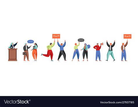 People Involved In Politics Flat Isolated Vector Image