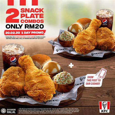 Ada yang baru dari kfc : KFC 2 Snack Plate Kombo Hanya RM20 Sahaja!