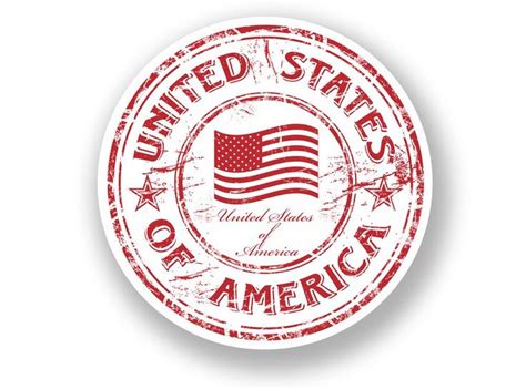 2 X United States Of America Vinyl Sticker Travel Luggage Usa 7075