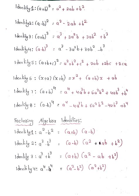 Solution Algebraic Identities And Examples Of Algebraic Identities