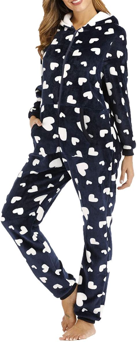 Damen Overall Jumpsuit Teddyfleece Hausanzug Große Größe Warm Kuschelig Flauschig Winter Pyjamas