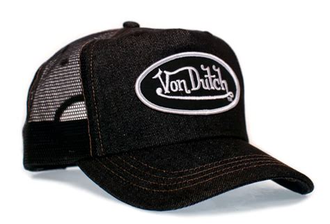 Authentic Vintage Von Dutch Originals Black Denim Truckers Cap Hat