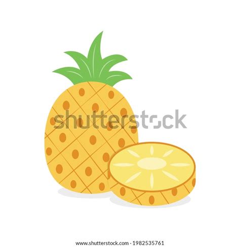 Pineapple Cut Pineapple Vector Illustration Cartoon Stock Vector