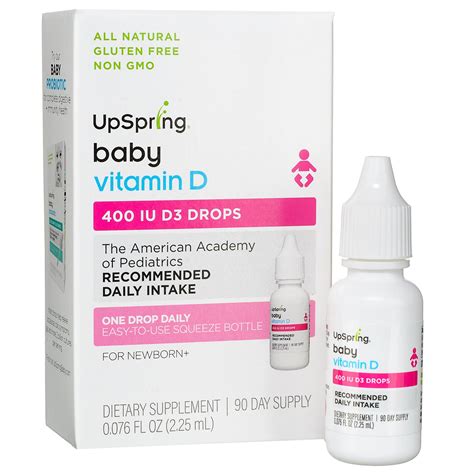 Upspring Baby D Vitamin D3 Drops For Baby 225ml 400 Iu 90 Day Supply