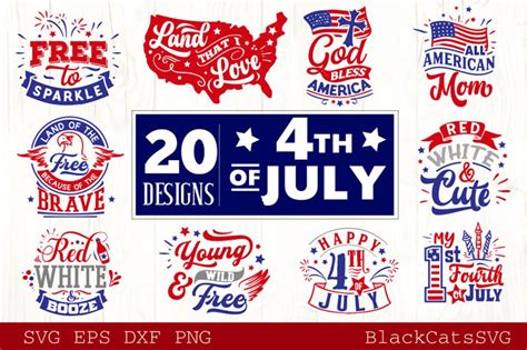 Fourth Of July Svg Bundle 20 Designs Illustrations ~ Creative Market
