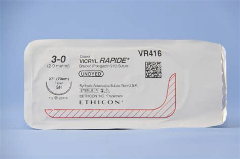 Ethicon Suture Vr416 3 0 Vicryl Rapide Undyed 27 Sh Taper Esutures
