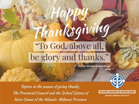 Happy Thanksgiving Day School Sisters Of Notre Dame Atlantic