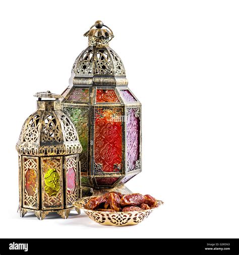 Oriental Light Lantern On White Background Arabic Holidays Decoration