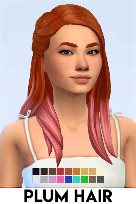 Plum Hair By Vikai Imvikai On Patreon In 2020 Sims Sims 4 Sims 4