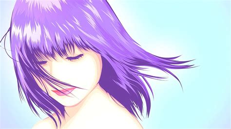 Purple Hair Short Hair Lips Original Characters Anime Realistic