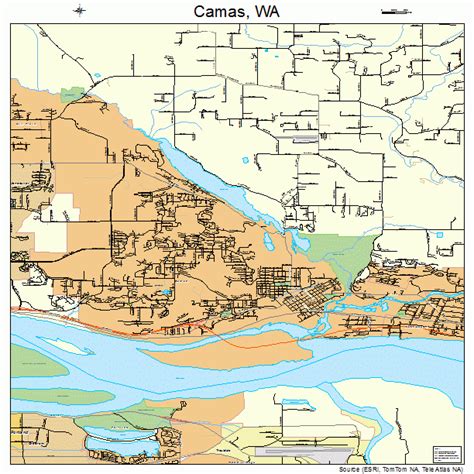 Camas Washington Street Map 5309480