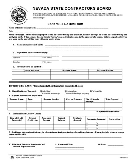 2022 Bank Verification Form Fillable Printable Pdf And Forms Handypdf
