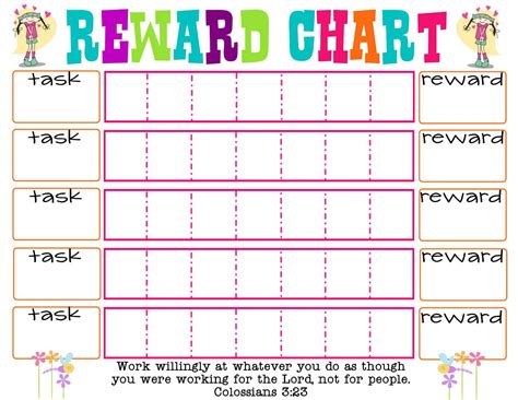 Printable Reward Chart Sticker Chart Kids Rewards Reward Chart Kids