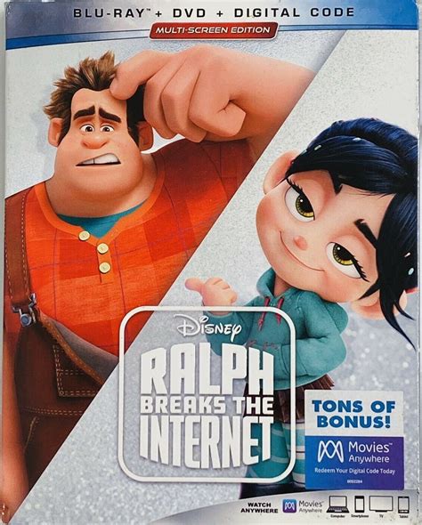 Ralph Breaks The Internet Disney Pixar Blu Ray Dvd Digital Code New