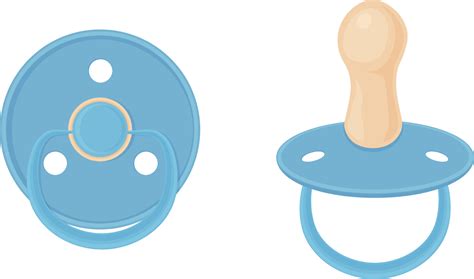 Baby Pacifier Nipples Blue Baby Nipples Side View And Bottom View