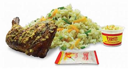 Rice Chicken Grilled Papaye Coleslaw Fast Fried