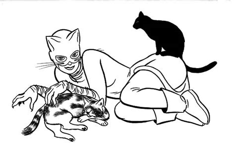 Cat Women And Her Beloved Pet Coloring Pages Best Place To Color