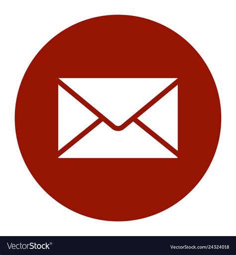 Flat Mail Icon White Envelope Red Back Royalty Free Vector