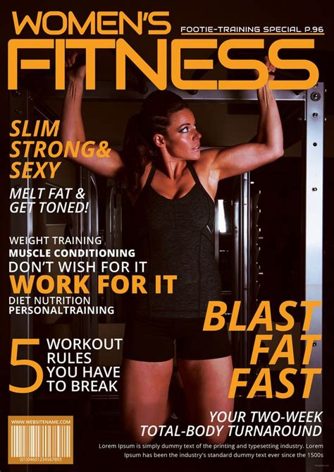 Womens Fitness Magazine Cover Template Free Publisher