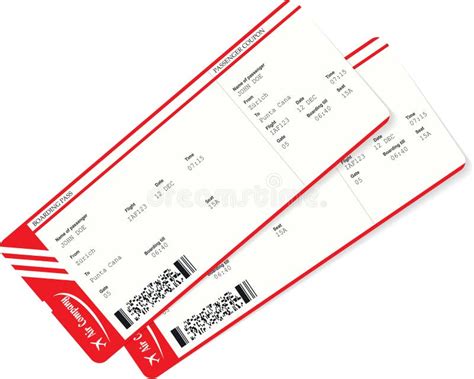 Realistic Airline Ticket And Boarding Pass Design Stock Vector Illustration Of Paper Ticket