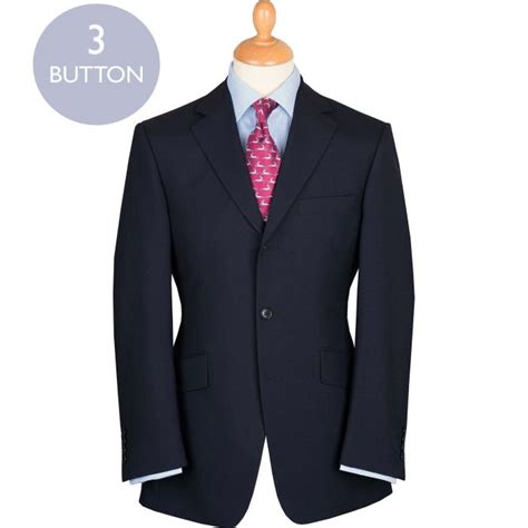 Navy 9oz Three Button Plain Weave Suit Mens Country Clothing Cordings