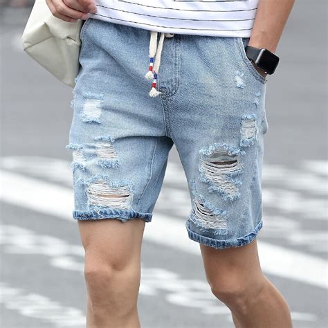 Buy Mens White Jeans Shorts Slim Fit 2016 Fashion