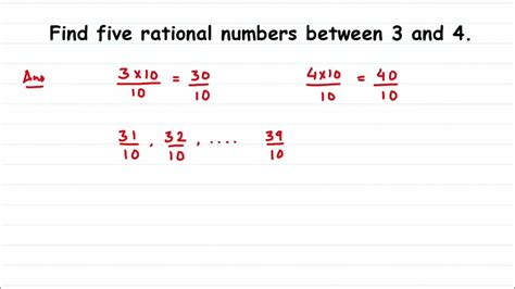 Find Five Rational Numbers Between 3 And 4rational Numbers How To