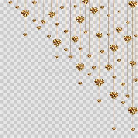 Gold glitter particles on transparent background. Gold Glitter Valentine Hearts On Transparent Background ...