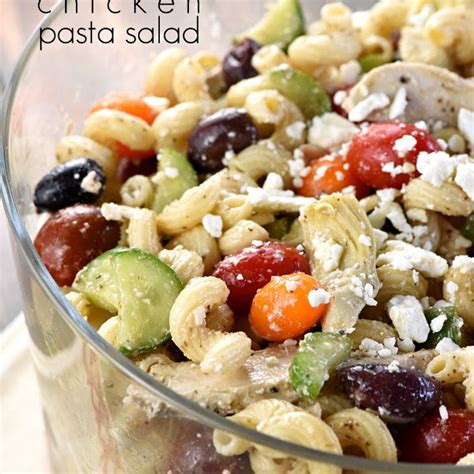The yogurt keeps the chicken very moist while it cooks and adds some great flavor when combined with the cheese and spices. Greek Chicken Pasta Salad Recipe Salads, Main Dishes with ...