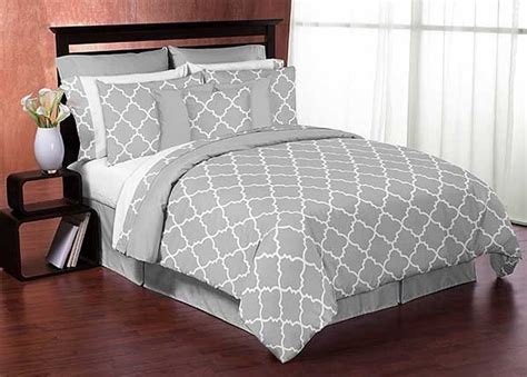 Gray And White Trellis Comforter Set 3 Piece Fullqueen Size By Sweet
