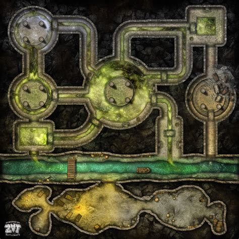 Free X Battlemap Sewers Curse Of The Wererat Fantasy Map