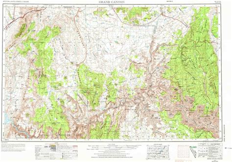 Yellowmaps Grand Canyon Az Topo Map 1250000 Scale 1 X 2