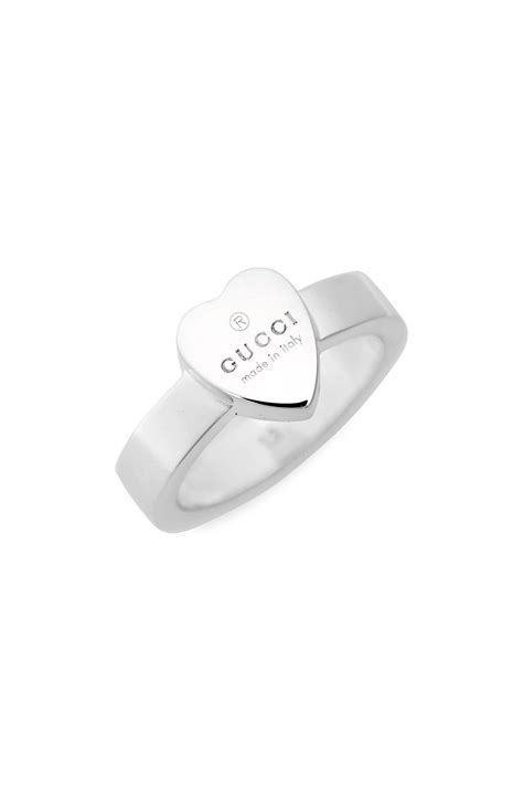 Gucci Trademark Heart Ring In Sterling Silver Metallic Lyst