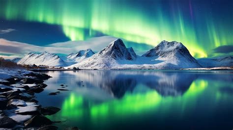 Premium Ai Image Aurora Borealis Lofoten Island Norway Northern Light