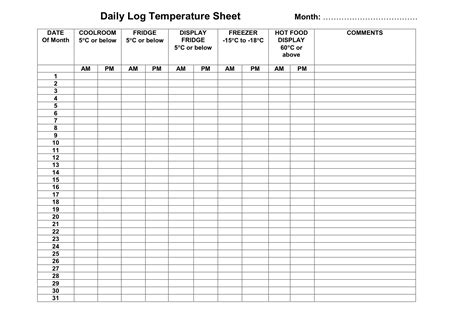 Temperature Log Sheet Template Excel My Xxx Hot Girl