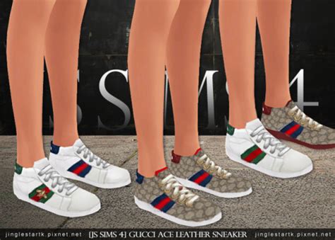 Js Sims 4 Gucci Ace Leather Sneaker Sims 4 Updates ♦ Sims 4 Finds
