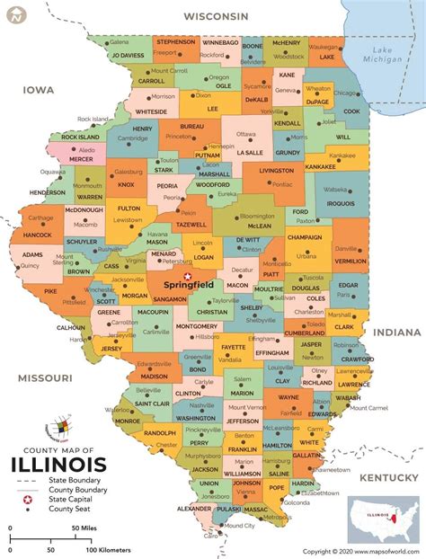 Illinois Map By County Map With Cities
