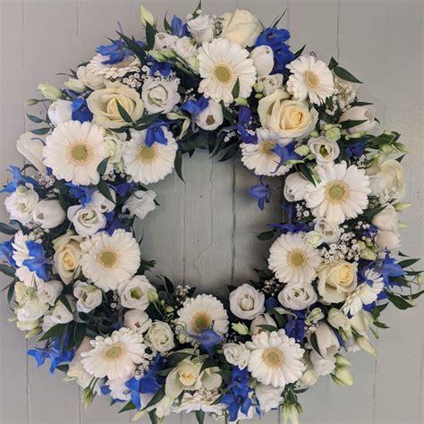 Isabel Ross Blue White Funeral Flowers Traditional Blue And White
