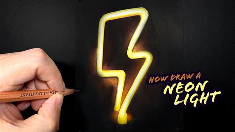 How To Draw A Neon Light Art Tutorial Youtube