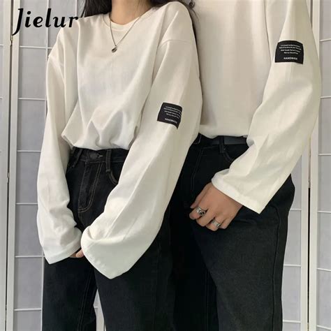 Jielur Korean Style Fashion Long Sleeve T Shirt Women Harajuku Bf T