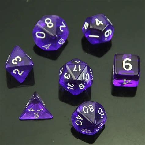 Mtg Rpg Purple 7 Sided Die D4 D6 D8 D10 D12 D20 Dungeons Dandd Dice Polys